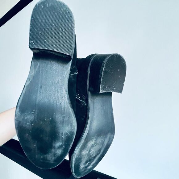 Steve Madden Tyga Suede Leather Black Over the Knee Boots 1.75” Block Heel Sz. 8 - Picture 13 of 16